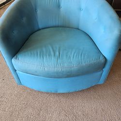Chair,  Vintage 1960's Art Deco Swivel Lounge Chair