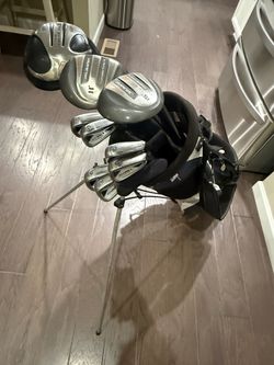 GOLF SET Orlimar TriMetal Driver Woods ProKennex 5-PW Irons Odyssey Putter  Bag balls tees