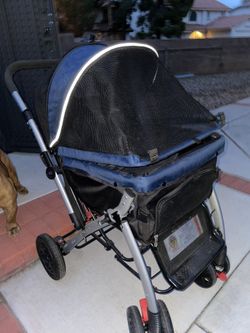HPZ Pet Rover Premium Heavy Duty Dog/Cat/Pet Stroller Travel Carriage With Convertible Compartment/Zipperless Entry/Reversible Handle/Pump-Free Rubber
