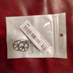 Silver Tone Peace Sign Earrings 