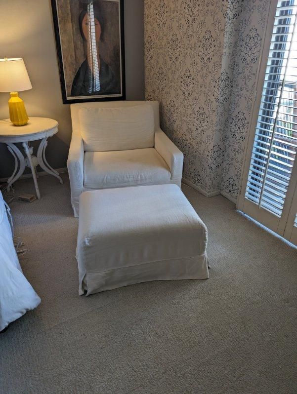 Restoration hardware Slipcover Chair And Ottoman