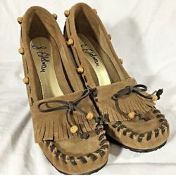 Sam Edelman Moccasins Tan Suede Leather Wedge