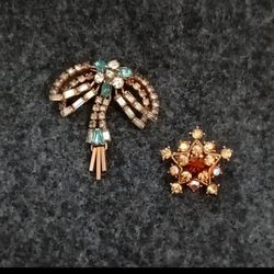 Vintage Rhinestone Dragonfly Pin/Pendant & Star Brooch
