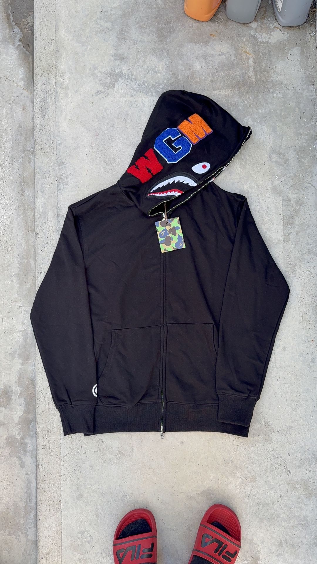 Plain Black Bape Hoodie Zip up