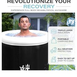 HYDROS Portable Cold Plunge Tub - Portable Ice Bath Tub For Athletes - Easy to Assemble Ice Plunge Bath - 3 Thermal Insulated Layers + Drain Tap - Ice