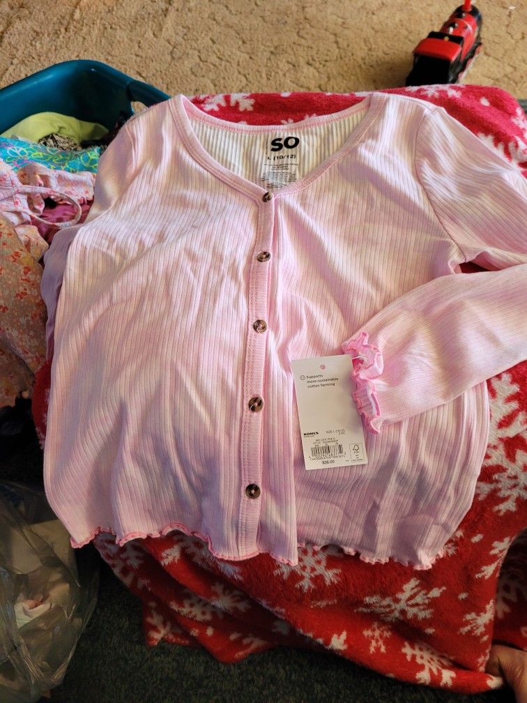 Pink Girls Cardigan Set