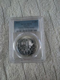 Silver coin MS 70 Austria Vienna Philharmonic