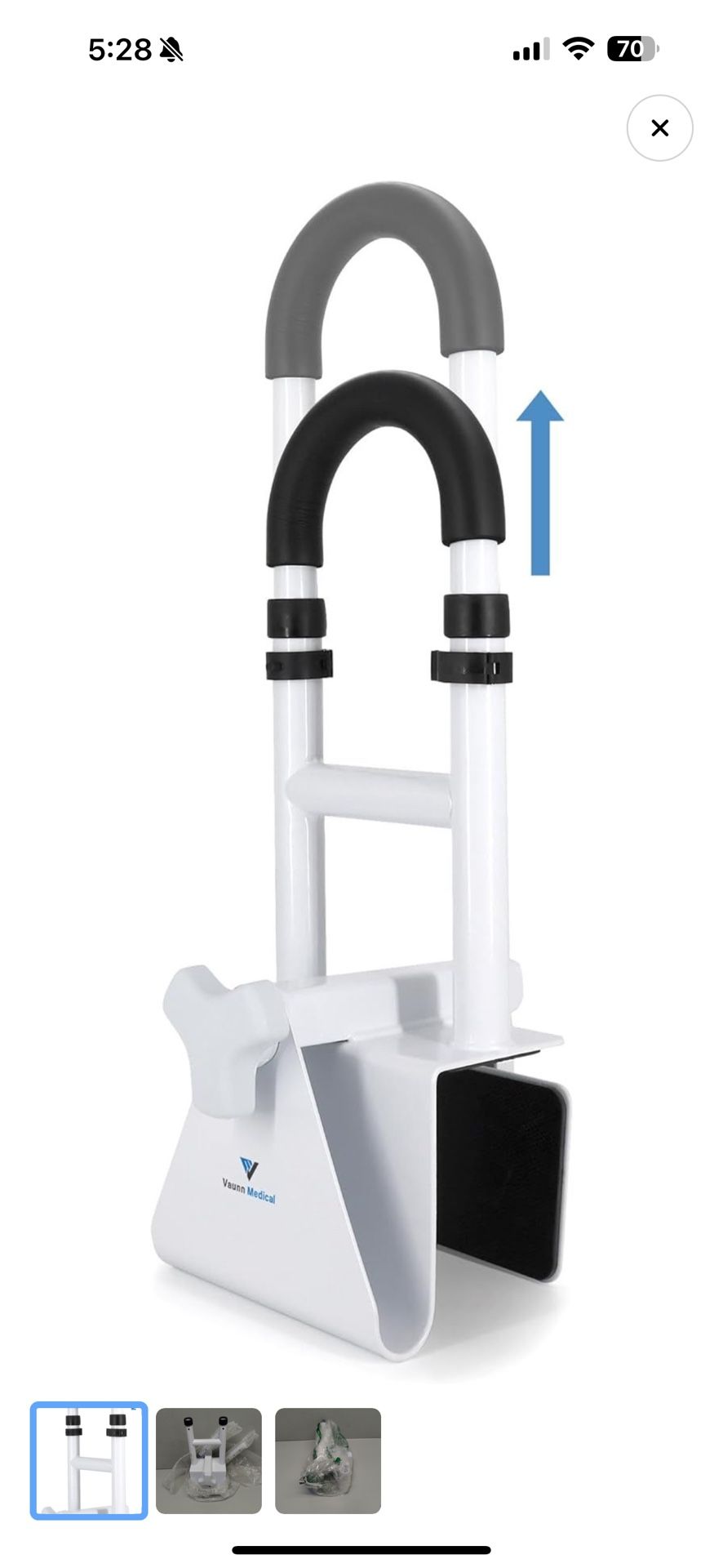 FSA/HSA Eligible, Vaunn Medical Bathtub Handle Grab Bar and Safety Rails for Sen