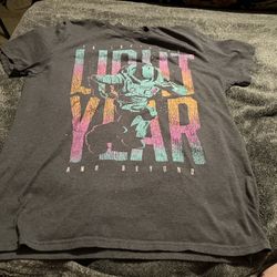 To Infinity Light Year and Beyond Disney Pixar Men's Medium Gray Graphic Shirt