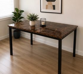 Modern Dark Faux Marble Dining/Desk Table