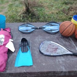 RIPSTIK Dix Mini/ROKA Classic Long fin/Titanium Racket/Basketball/Kid Chair.