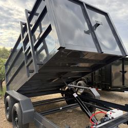 New Grey 8x4x12 Smooth Walls Hydraulic Dump Trailer 🔥