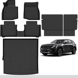 Naibeve Floor Mats for 2025 2026 Mazda CX-50 Hybrid - All Weather Custom for Mazda CX-50 Hybrid Floor Mats Liners 2 Row & Cargo Liner & Backrest Mats 