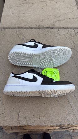 New Nike air Jordan 1 low golf shoes white black phantom volt Men’s 8