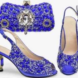Blue Shoe And Bag 