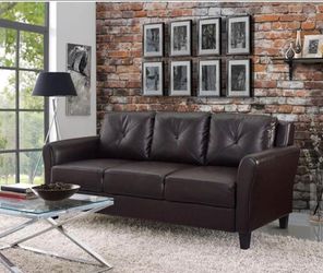 Leather sofa Brown New