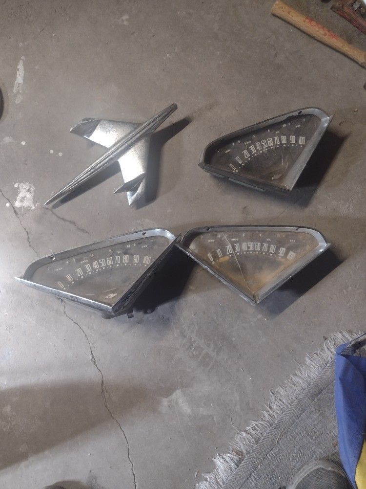 57 Chevy Dash Parts And Hood Ornament 