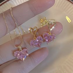 Pink Diamond Heart Set/