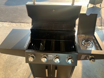 Black 4-Burner Gas Grill with Side Burner