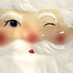 Vtg Santa Face Plates Set of 4 7.25” diameter - Never Used made by Sullivangift 