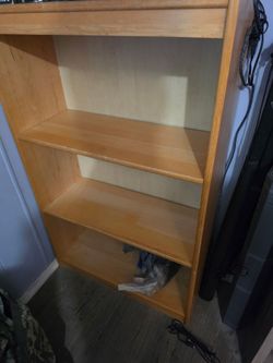 Wooden Bookcase with Three Shelves