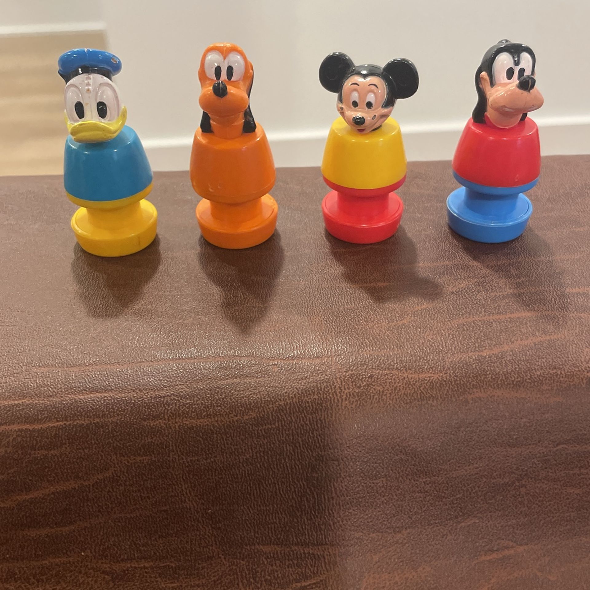 Vintage 1970s Illco Disney Lot Little People Figures Mickey Donald Pluto Goofy