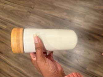 Soma Glass Water Bottle with Bamboo Cap - White