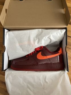 Nike Air Force 1 Low Patent Leather Dark Team Red Saftey Orange