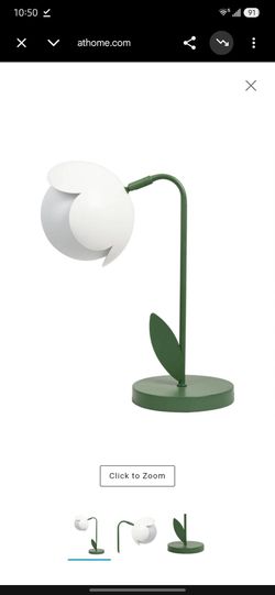 White Flower Metal Desk Lamp