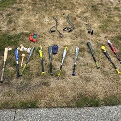Tons of baseball equipment