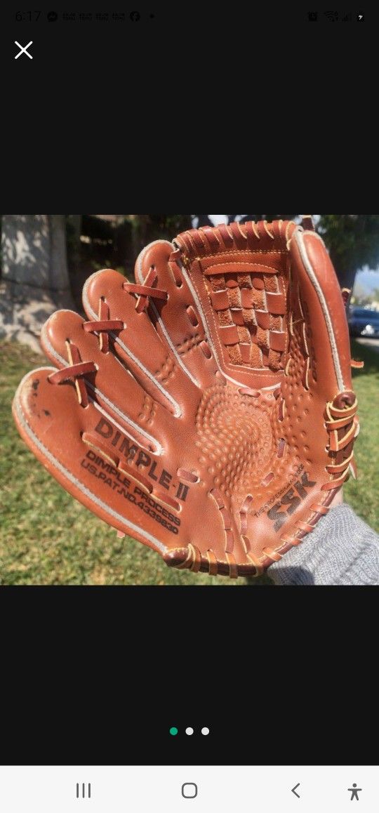 Baseball Glove, Youth 10", SSK, Leather, Leftie, See 2 Pics