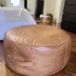Brown Leather Ottoman