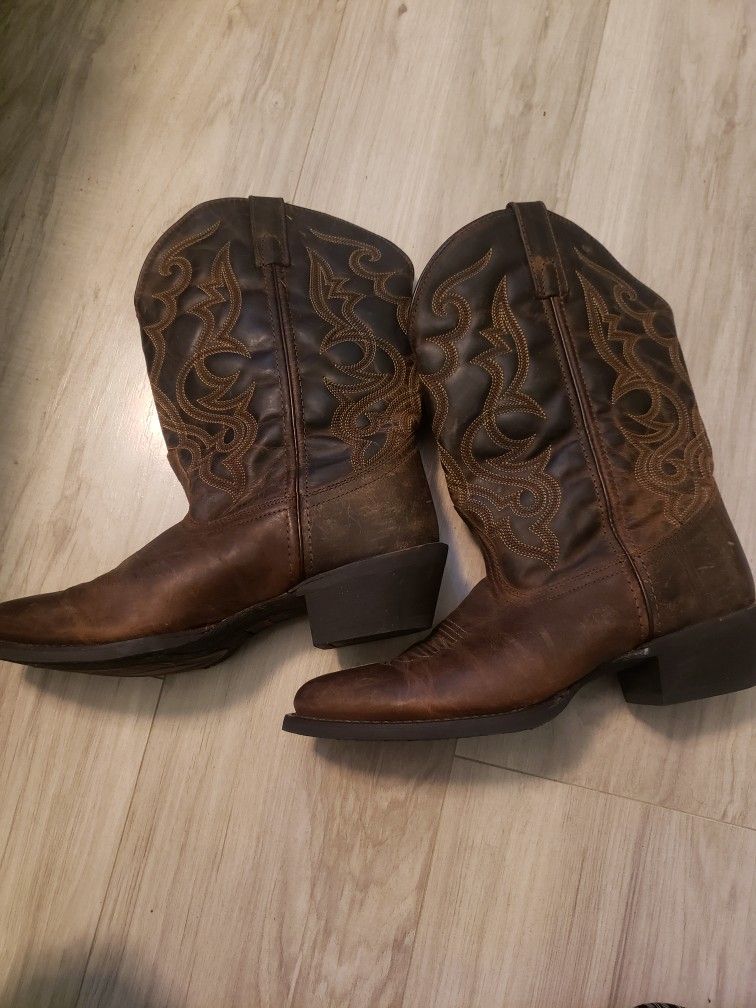 Laredo Womens Maddie Cowgirl Boots Brown Leather Size 10 W