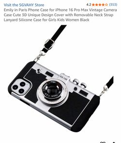 Emily in Paris Camera Phone Case for iPhone 16 Pro Max w/ Strap