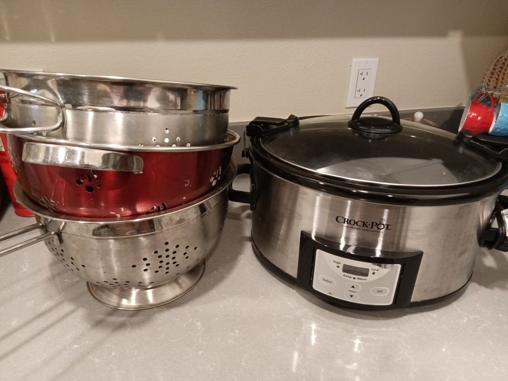 ORIGINAL CROCK POT AND STRAINER COLANDERS