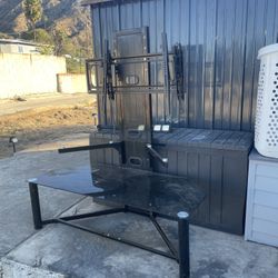 Black Glass TV Stand 