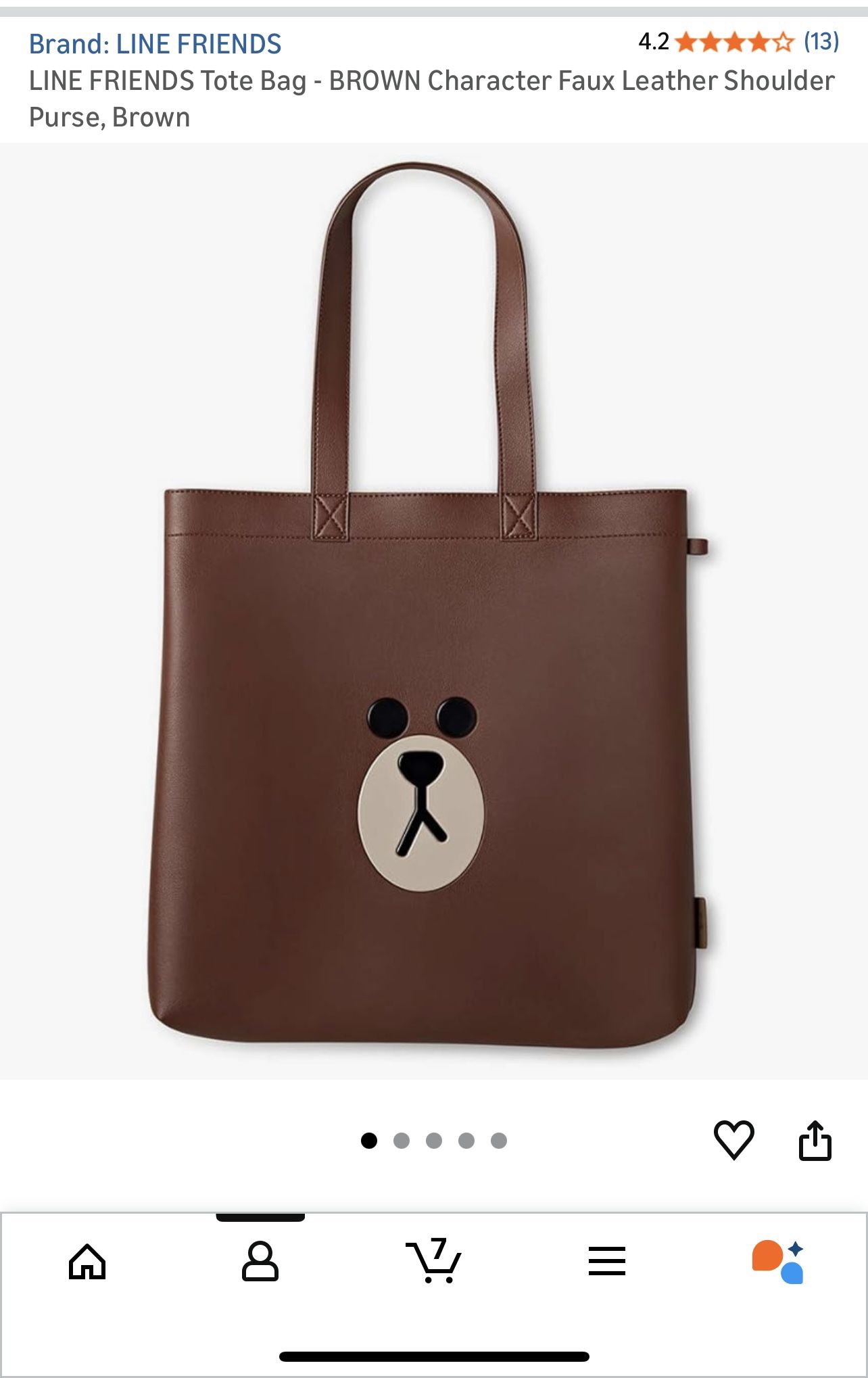 Line Friends Brown Tote Bag