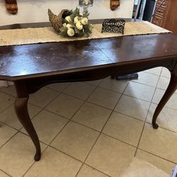 Wood Dinning Table W’ Extension 