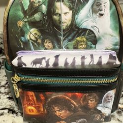 New Loungefly Lord Of The Rings Collage Mini Backpack