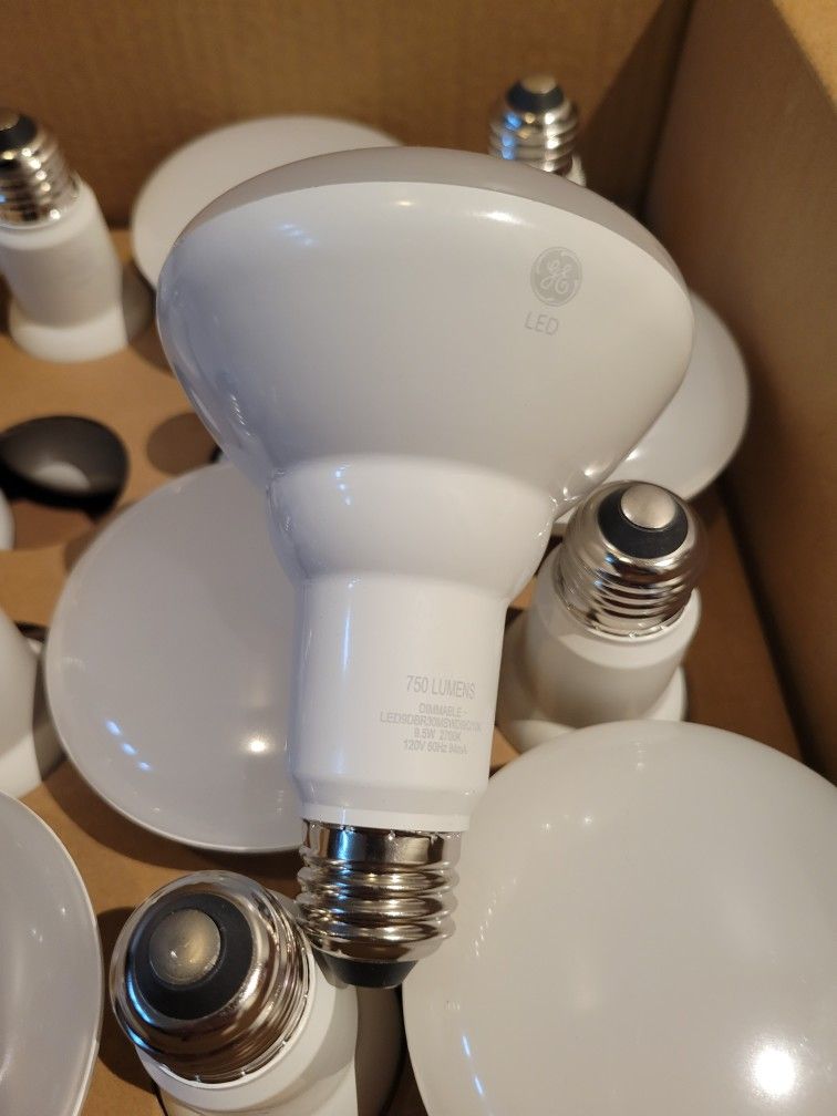 GE 65W LED BR30 Floodlight Soft White, 20-pack bulbs