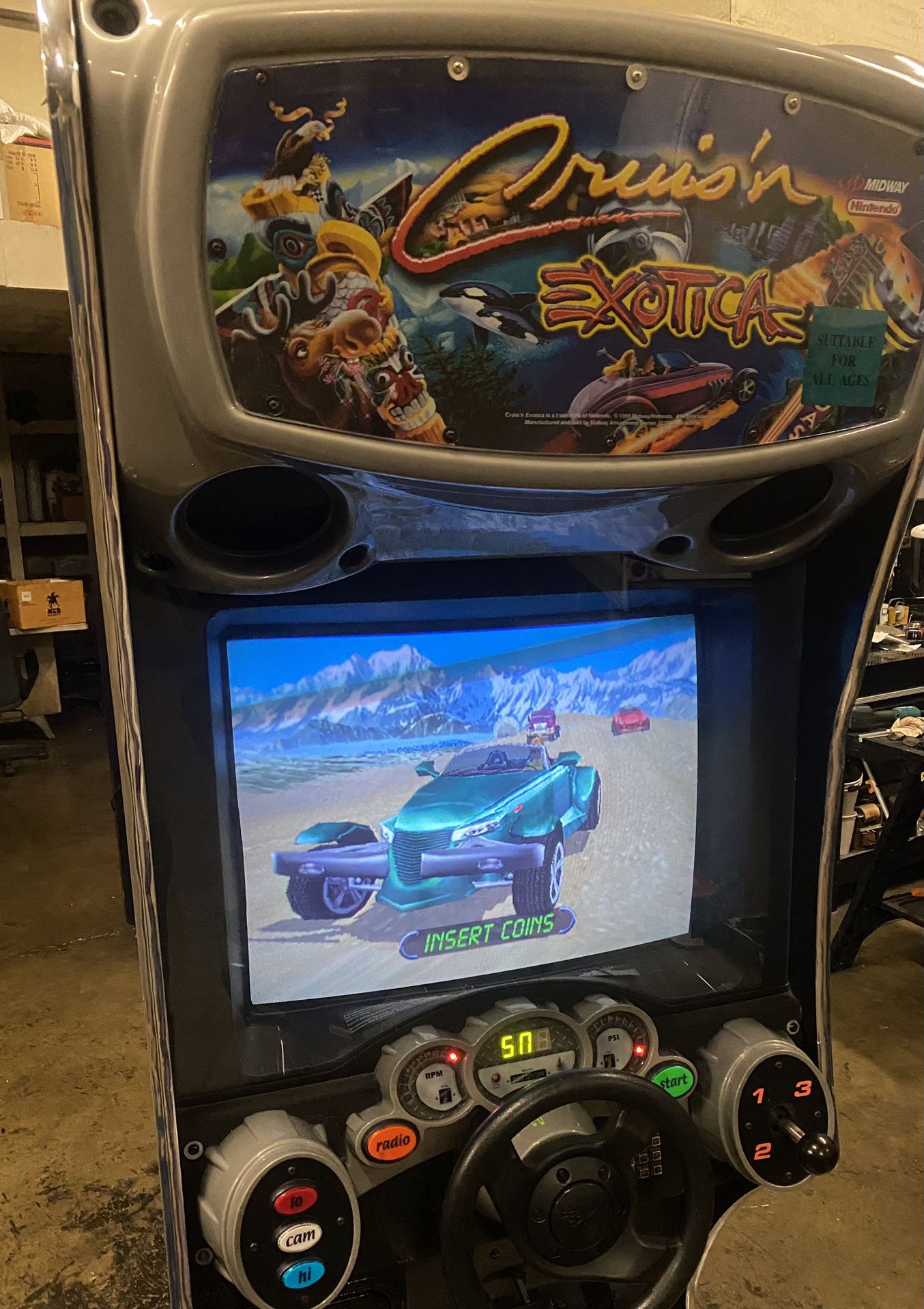 Midway Cruis'n Exotica Arcade Driving Video Game Machine for Sale