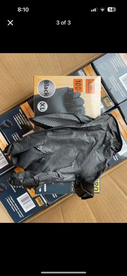 [9Mil] Black Diamond Grip Nitrile Gloves – Case of 1000