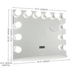 Impressions Vanity Hollywood Premiere Plus Vanity Mirror Silver