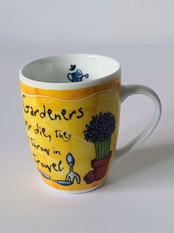 H & H "Blooming Great Gardner" Multicolored Coffee Mug Fine Porcelain EUC