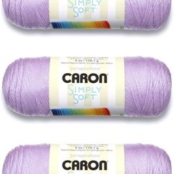 3-Skeins Caron Simply Soft Orchid - Acrylic Yarn (315 yds ea) **READ DESCRIPTION**