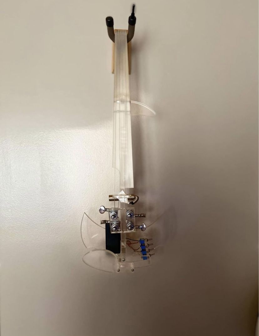 NOT FOR SALE. Clear, Acrylic, Violin, 4/4, Many Colors Of Lights