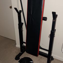Work Out Bench Press And Bar Bell Set