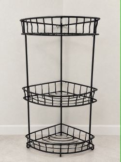 3-Tier Black Corner Storage Rack / Organizer