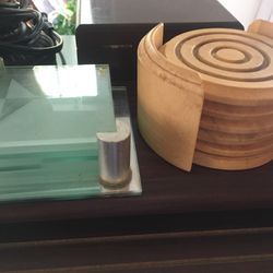 Coasters. Wood Or Martinez Glass Desi