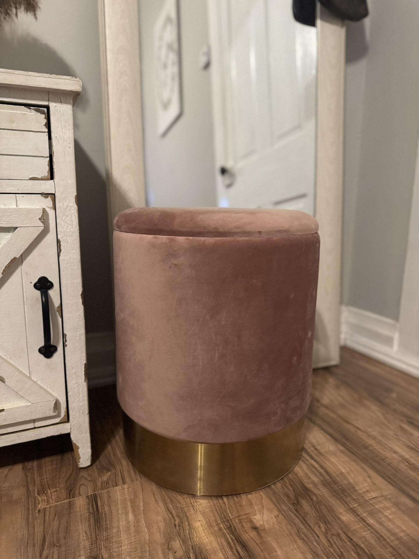 Velvet Storage Stool